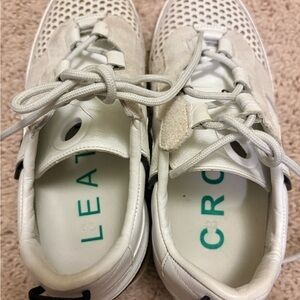 Leather Crown White Athletic Shoes